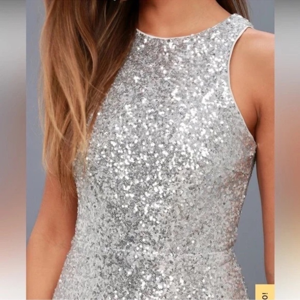 Lulus Infinite Dreams Ombre Sequin Trumpet Maxi Dress Gown Gold/Silver